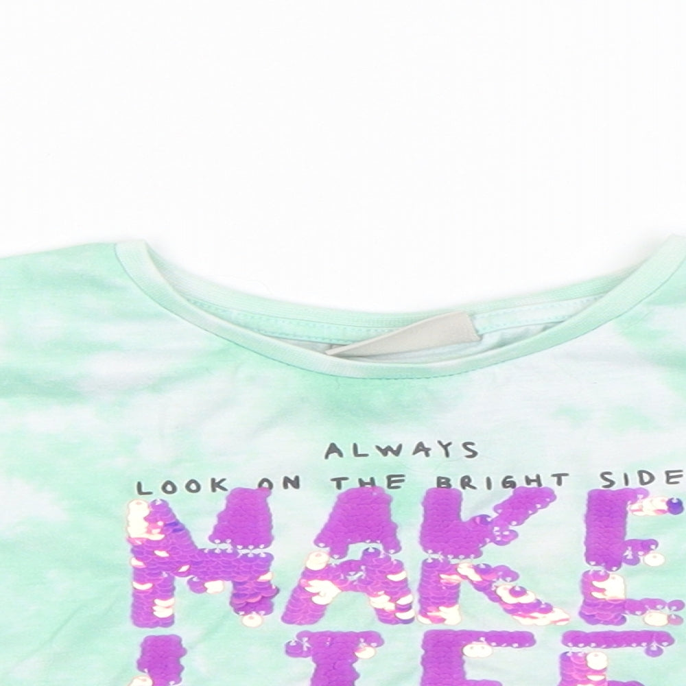 Matalan Girls Green   Cropped T-Shirt Size 6 Years