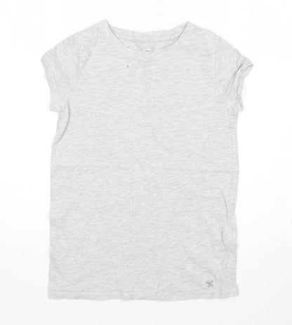 Front view of Next girls’ grey basic t-shirt, size 9, years