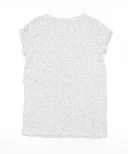 Back view of Next girls’ grey basic t-shirt, size 9, years