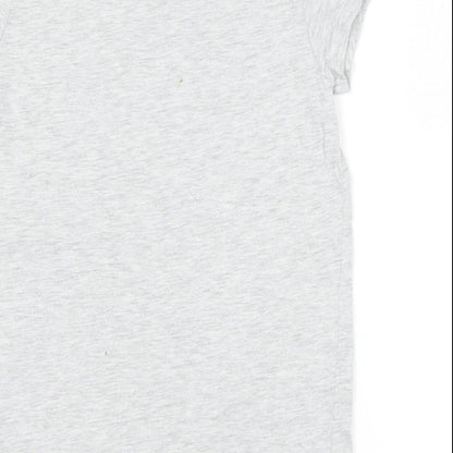 Brand and care label for Next girls’ grey basic t-shirt, size 9, years