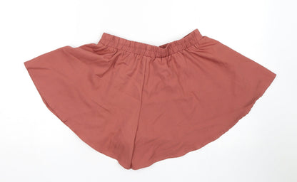 PRETTYLITTLETHING Womens Orange   Paperbag Shorts Size 8