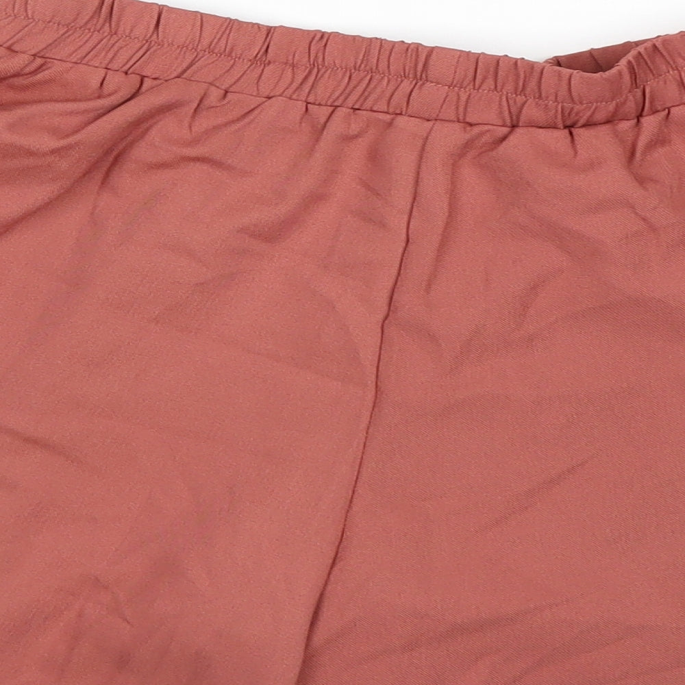 PRETTYLITTLETHING Womens Orange   Paperbag Shorts Size 8