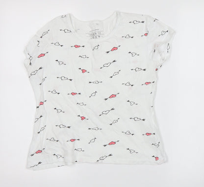 Additional front view of Atmosphere women’s white basic t-shirt, size UK 10