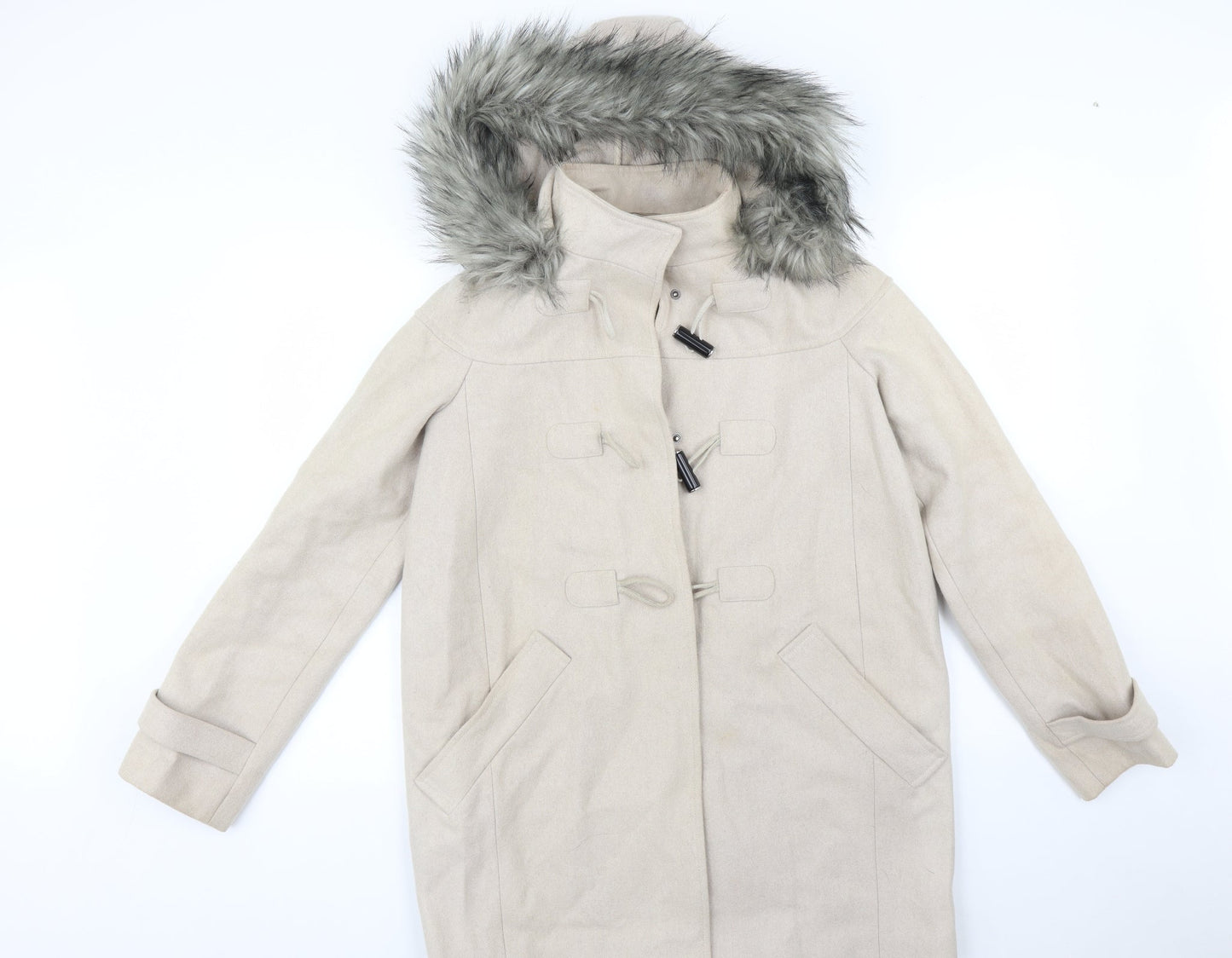 ASOS Womens Beige   Overcoat Coat Size 10