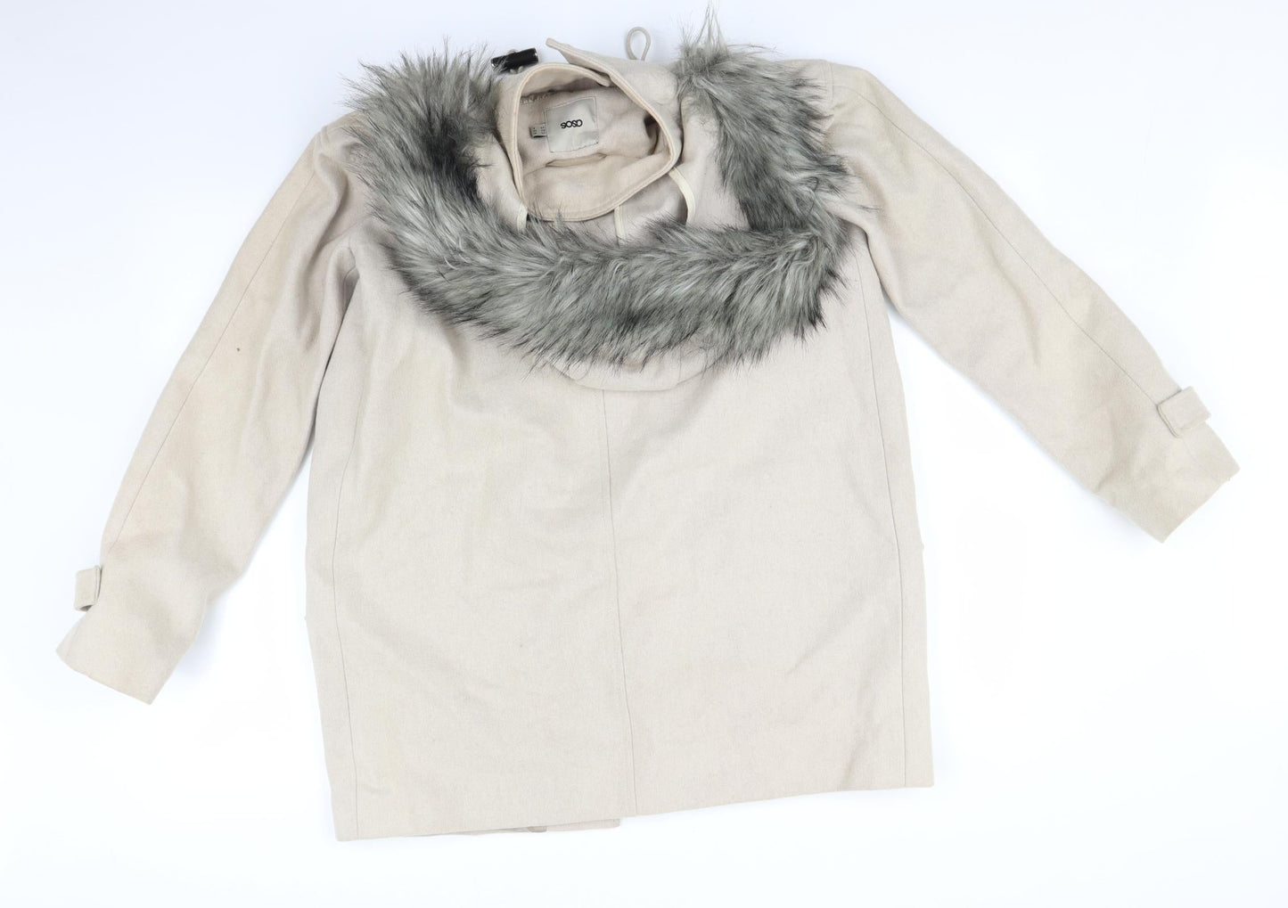 ASOS Womens Beige   Overcoat Coat Size 10