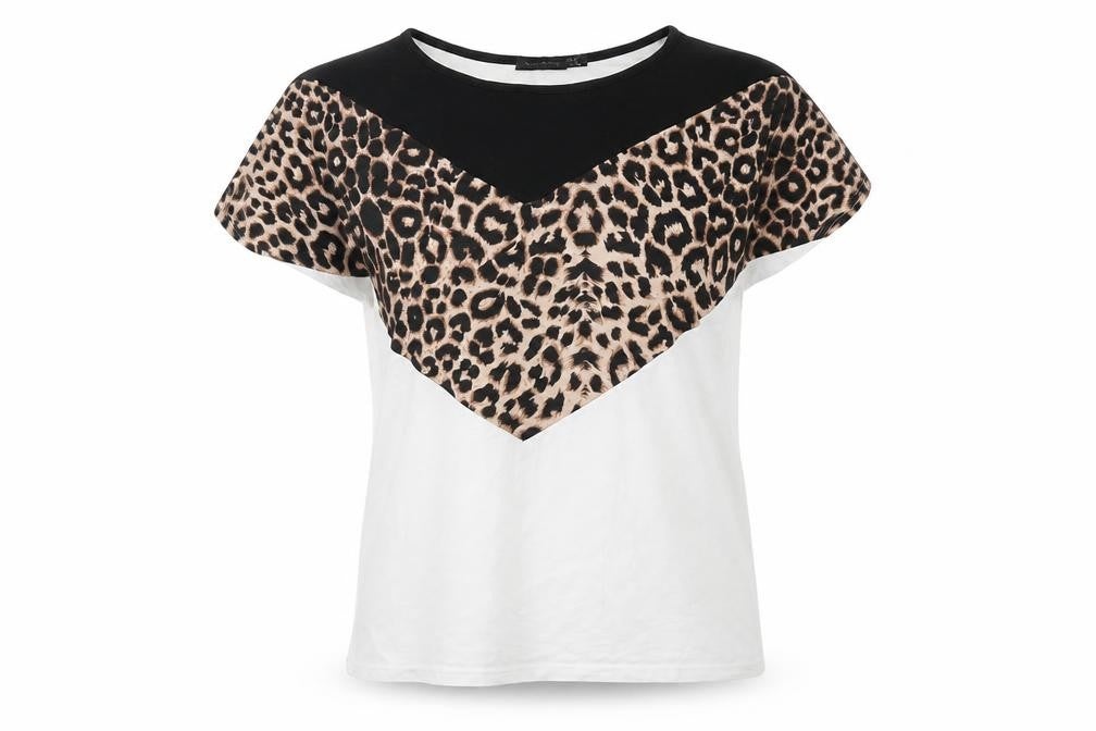 Boohoo Womens Multicoloured Animal Print  Basic T-Shirt Size 10