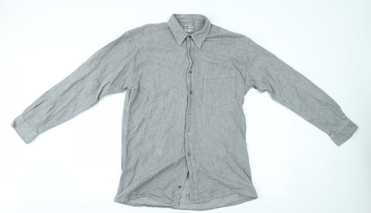black & brown Mens Grey    Button-Up Size M