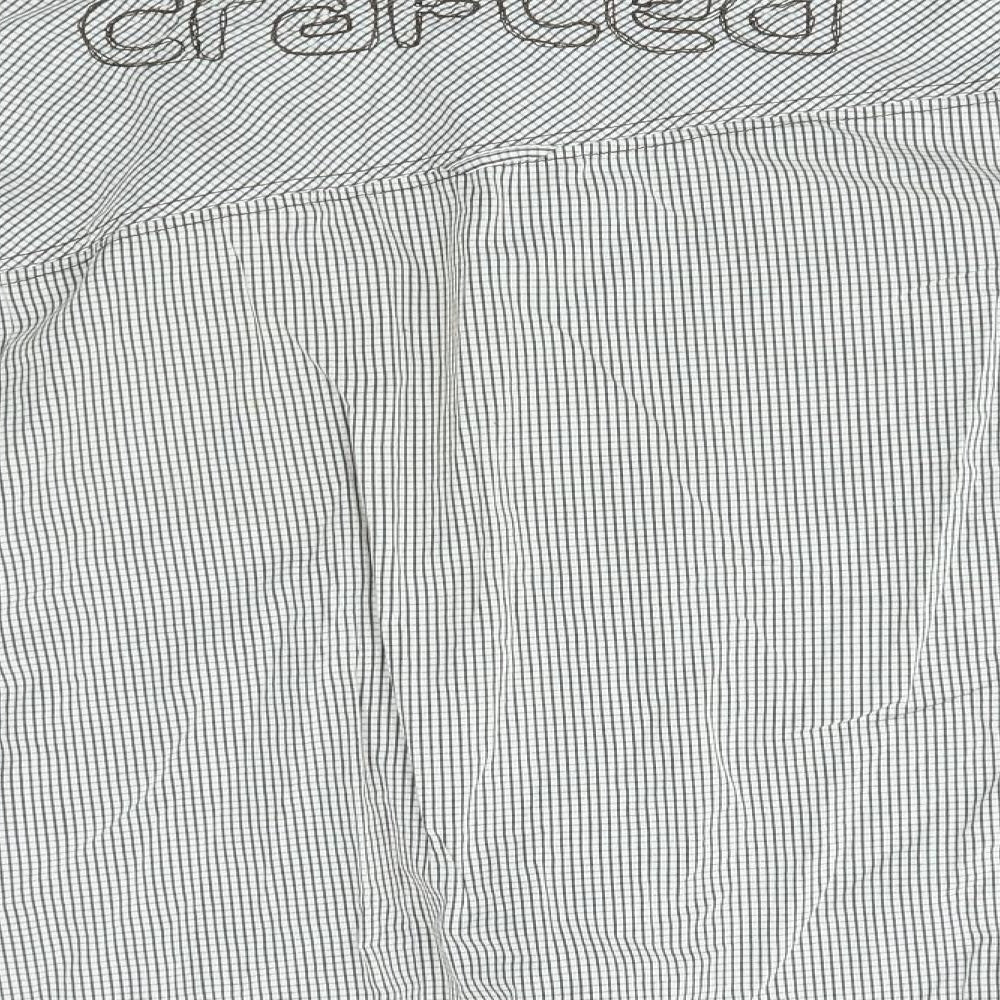 Crafted Mens White Check   Dress Shirt Size S