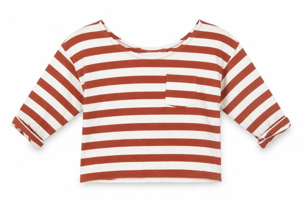 ASOS Womens Brown Striped  Basic T-Shirt Size 8
