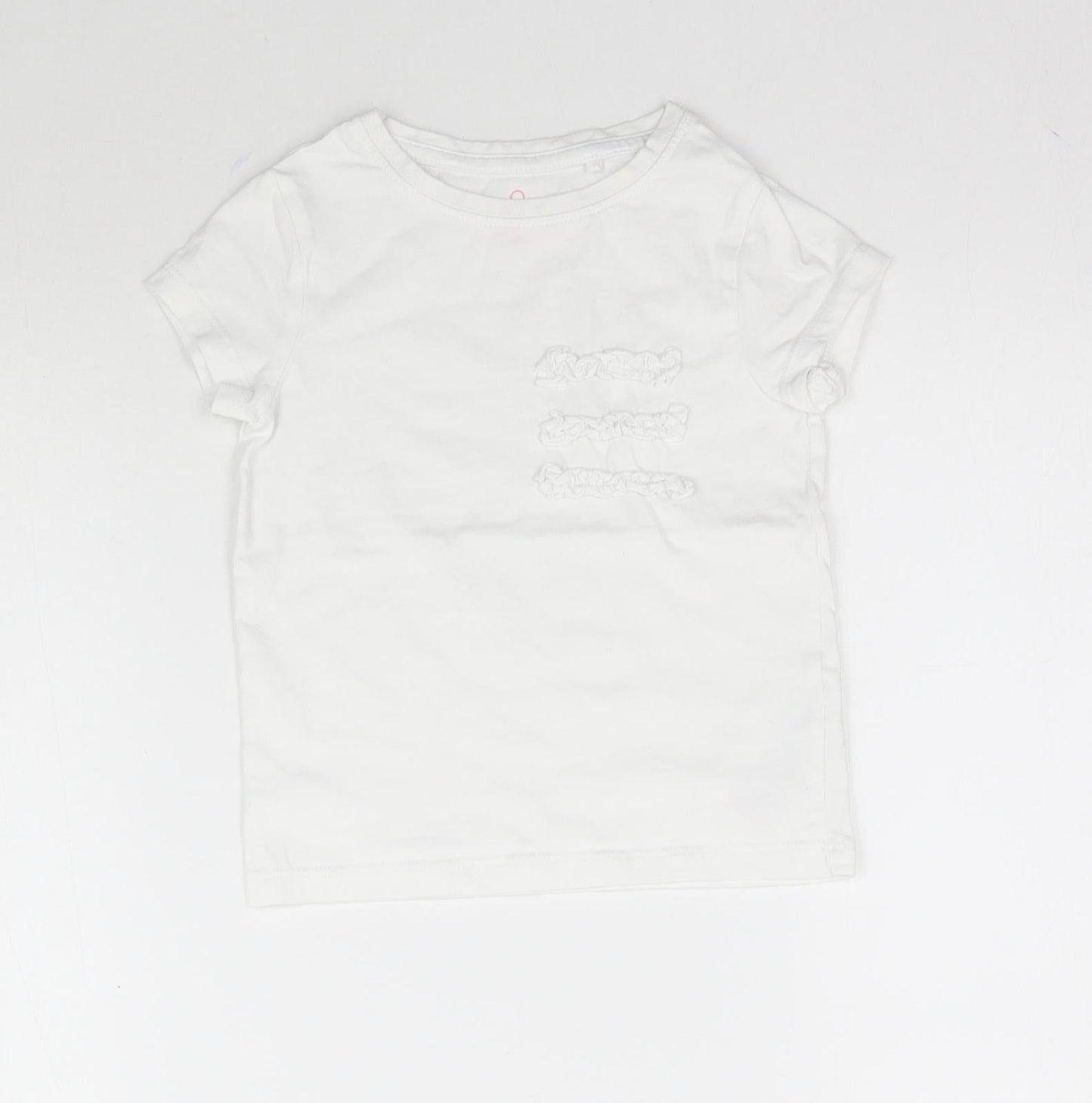NEXT Girls White   Basic T-Shirt Size 3 Years