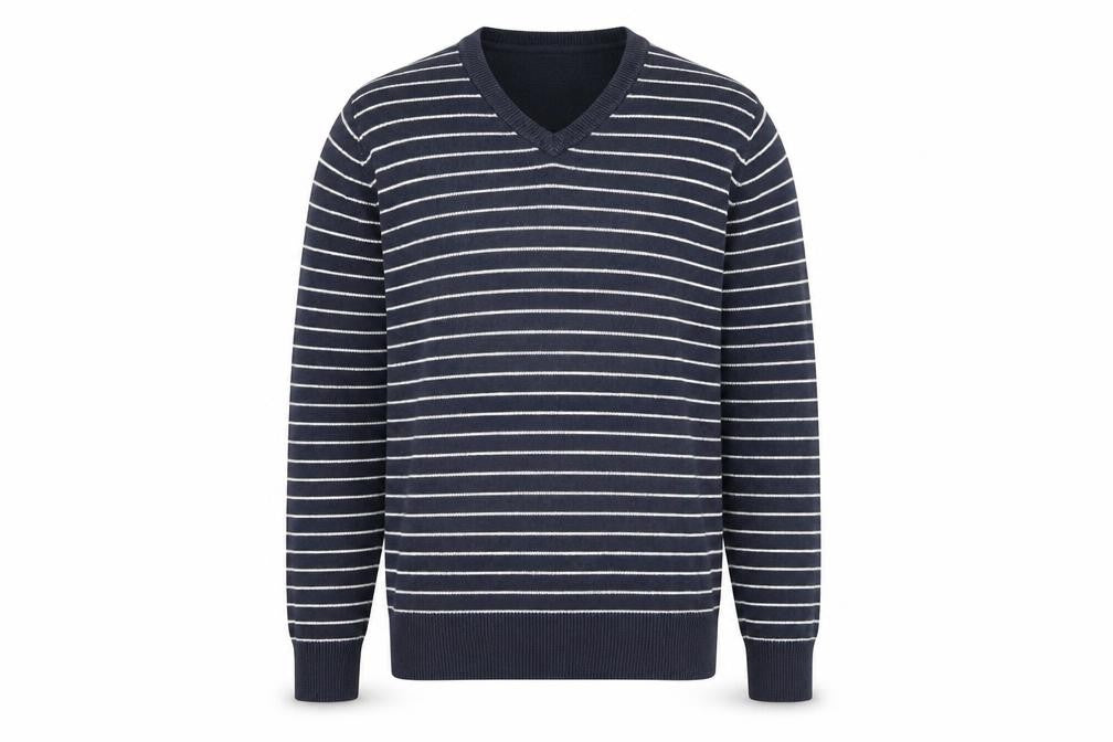 H&M Mens Blue Striped Knit Pullover Jumper Size L