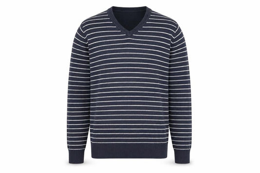 H&M Mens Blue Striped Knit Pullover Jumper Size L