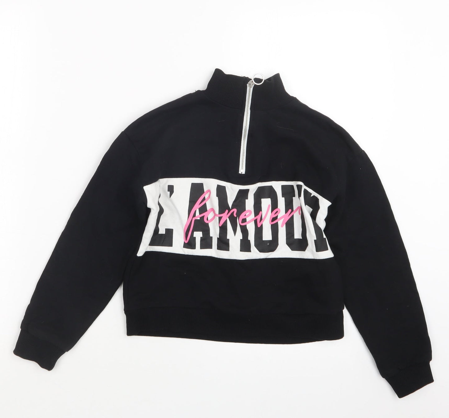 Miss E-vie Girls Black   Pullover Sweatshirt Size 9-10 Years