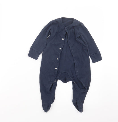 Additional front view of Very boys’ blue geometric babydoll one piece, size 3-6, months
