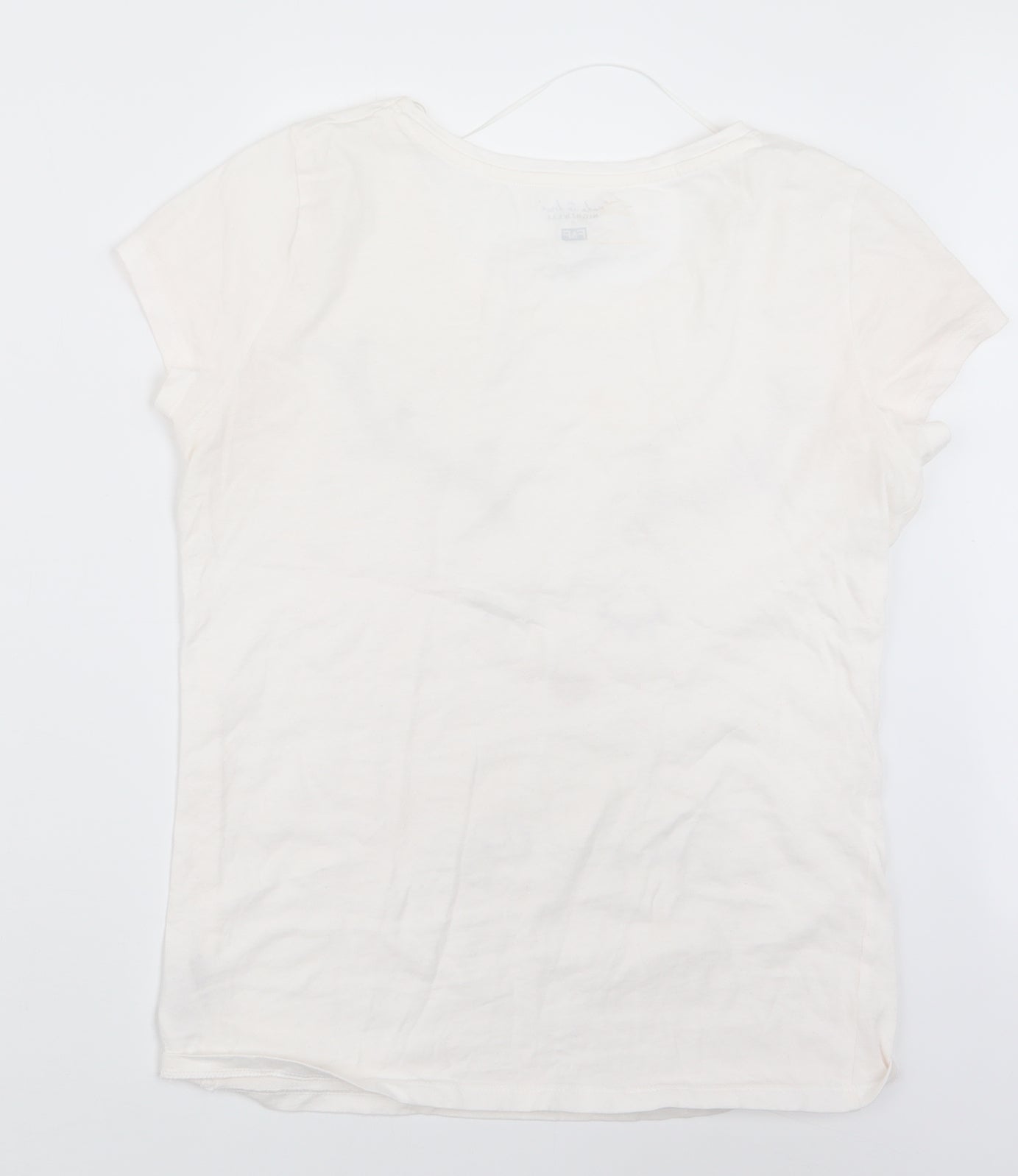 F&F Womens White Geometric  Top Pyjama Top Size 6  - Christmas