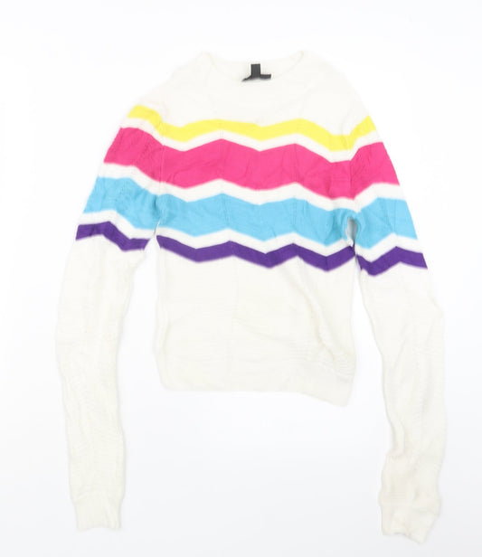 Topshop Womens White   Pullover Jumper Size 6
