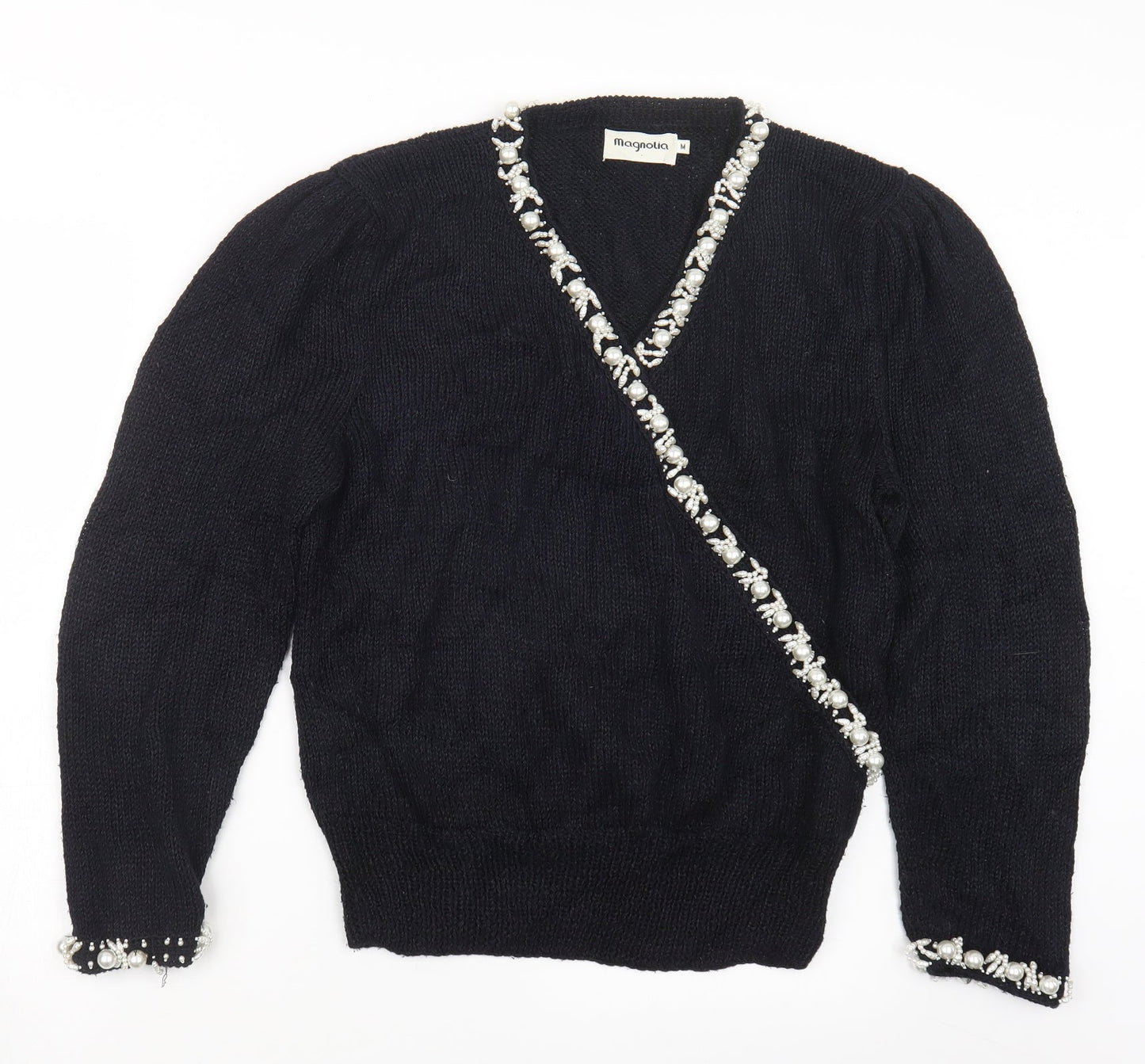 Magnolia Womens Blue  Knit Pullover Jumper Size M