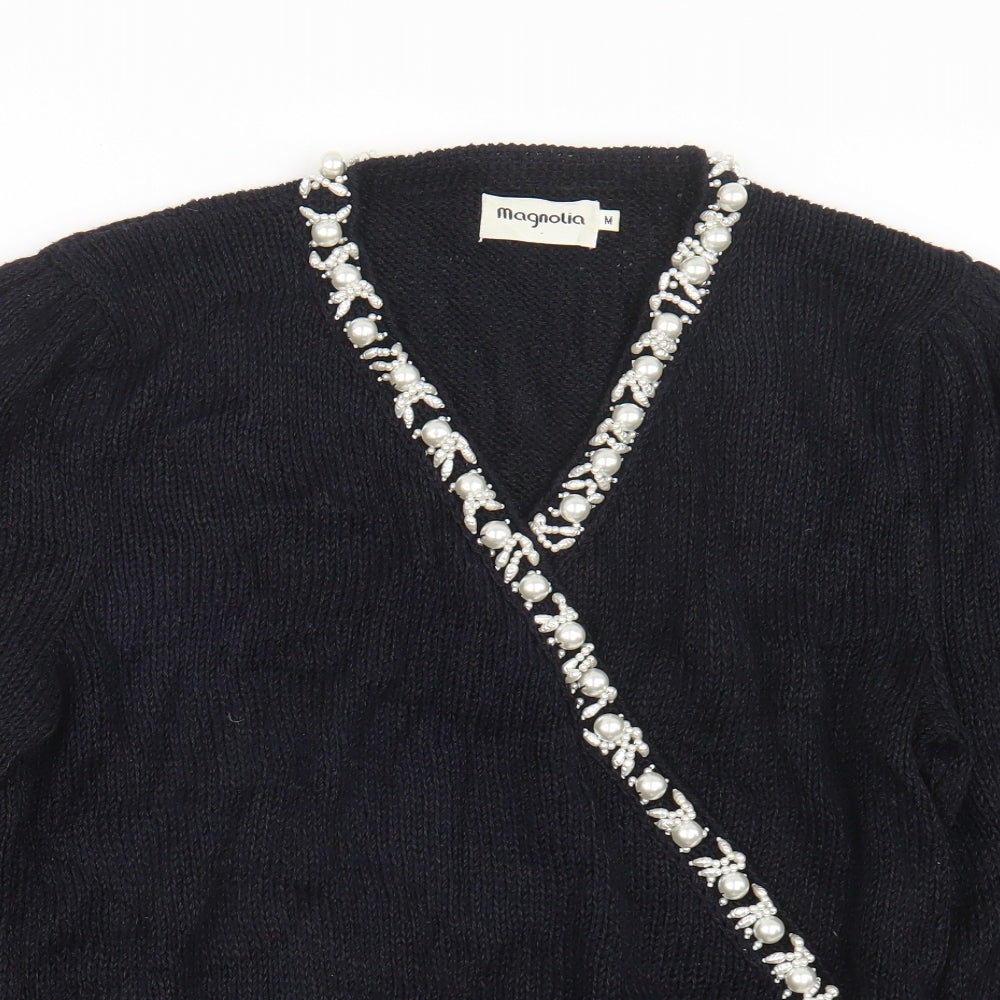 Magnolia Womens Blue  Knit Pullover Jumper Size M