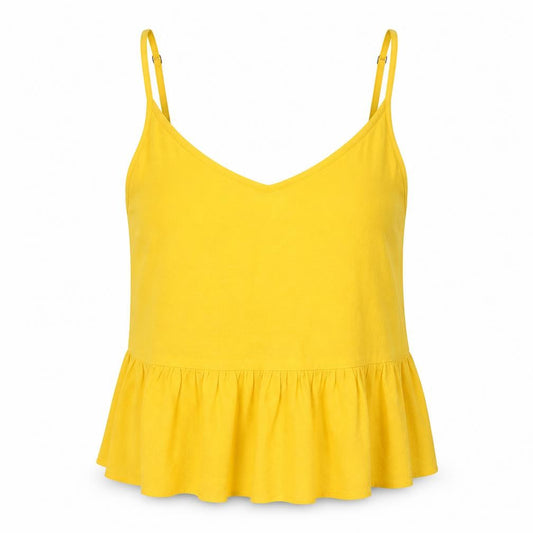 Topshop Womens Yellow   Camisole T-Shirt Size 8  - Cropped