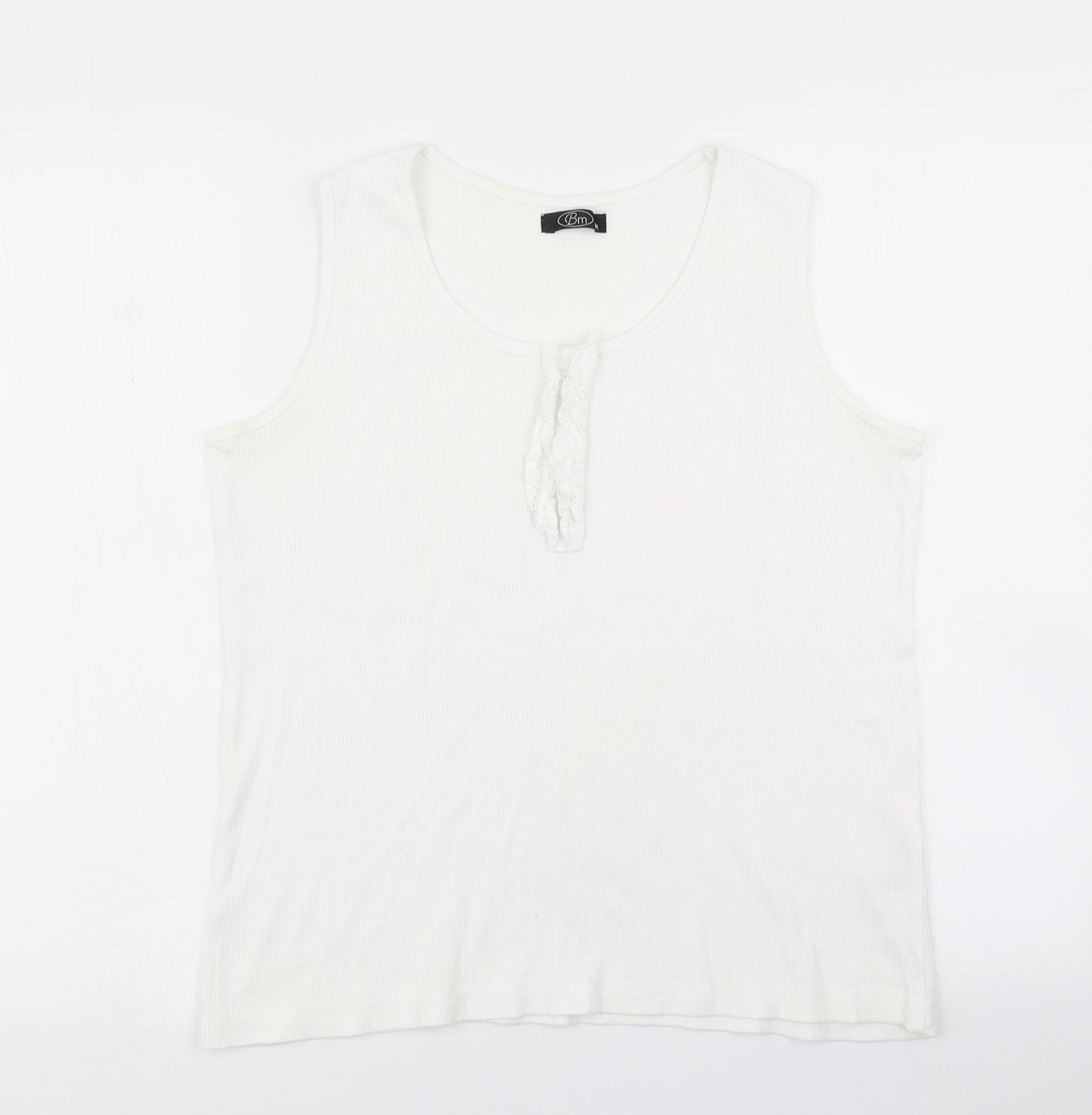 BM Womens White   Basic Tank Size M