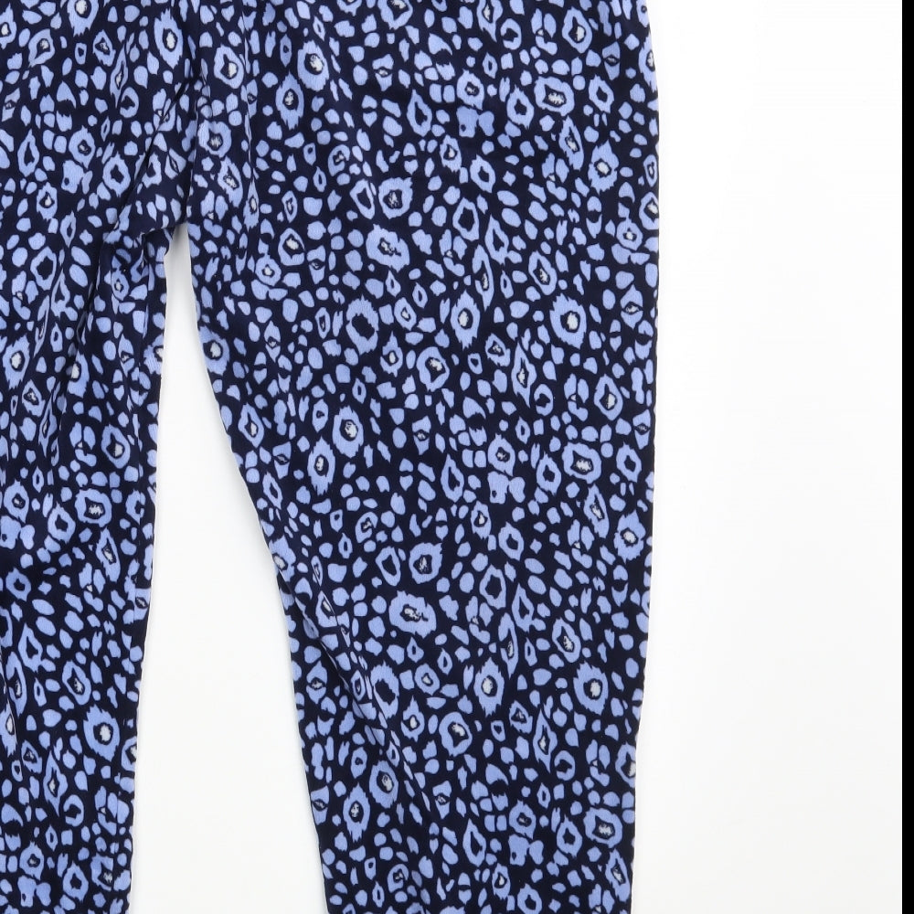 Jane & Bleecker Womens Blue Animal Print  Jogger Trousers Size L L28 in
