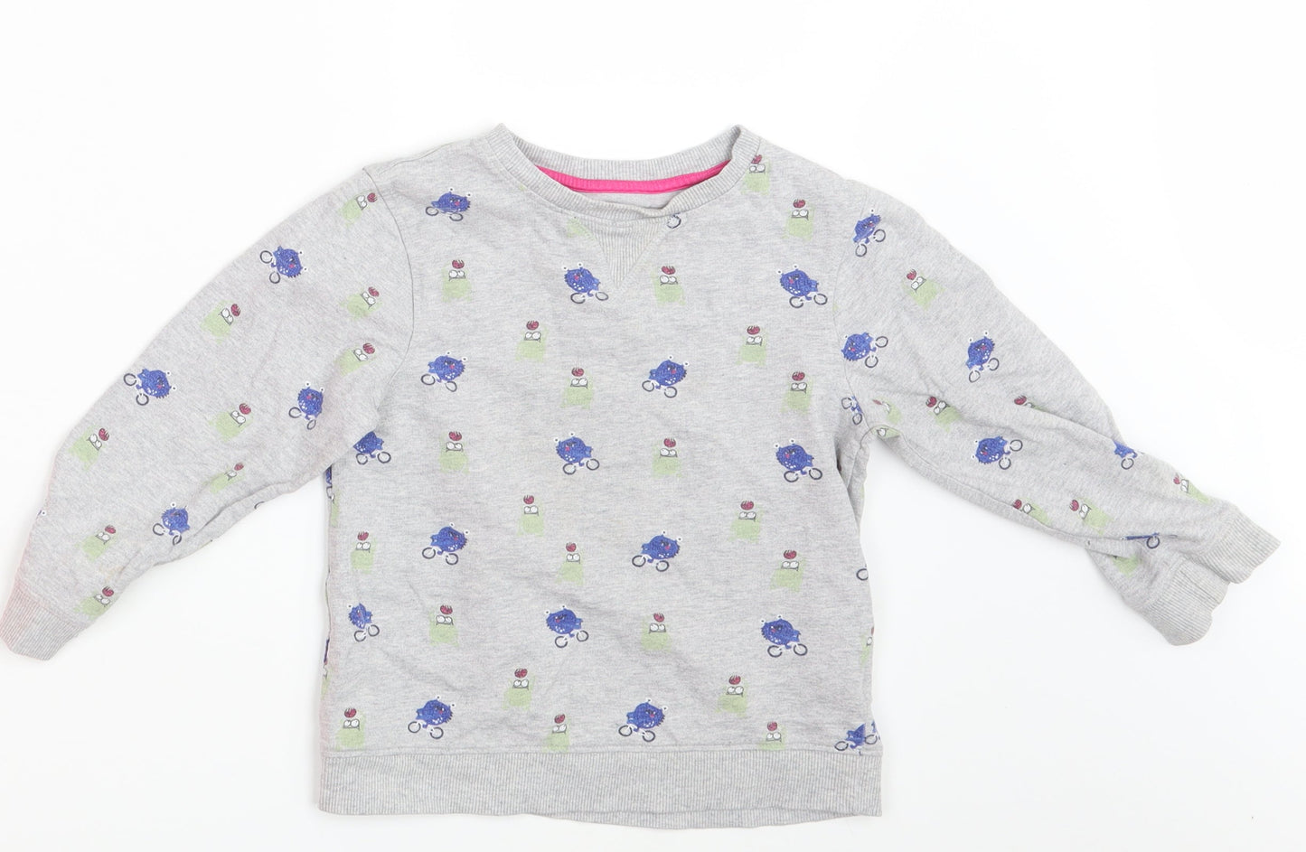Mothercare Girls Green Animal Print  Pullover Jumper Size 5-6 Years