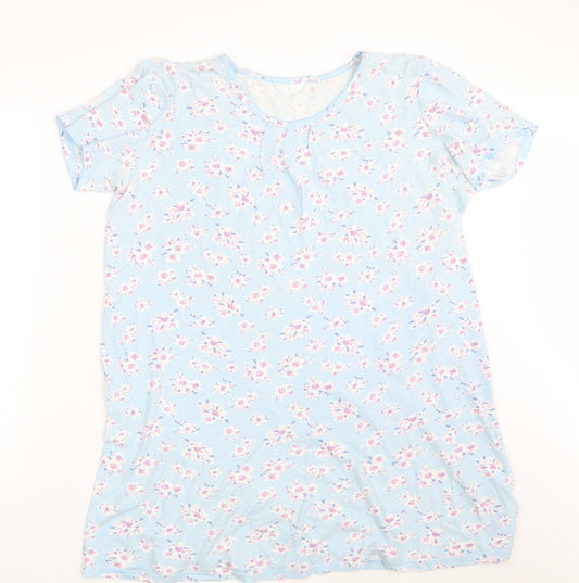 BM Womens Blue Floral  T-Shirt Dress  Size 16