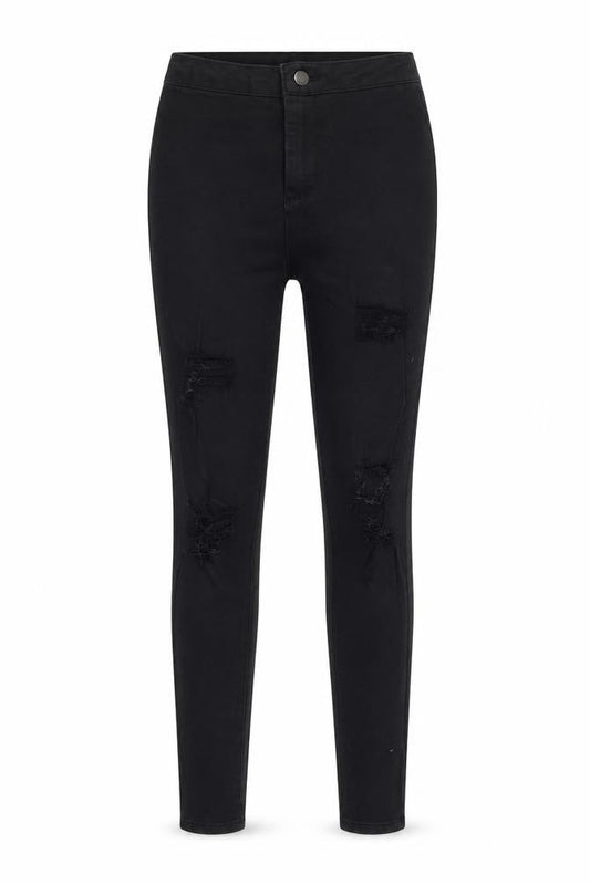 PRETTYLITTLETHING Womens Black  Denim Skinny Jeans Size 10 L29 in