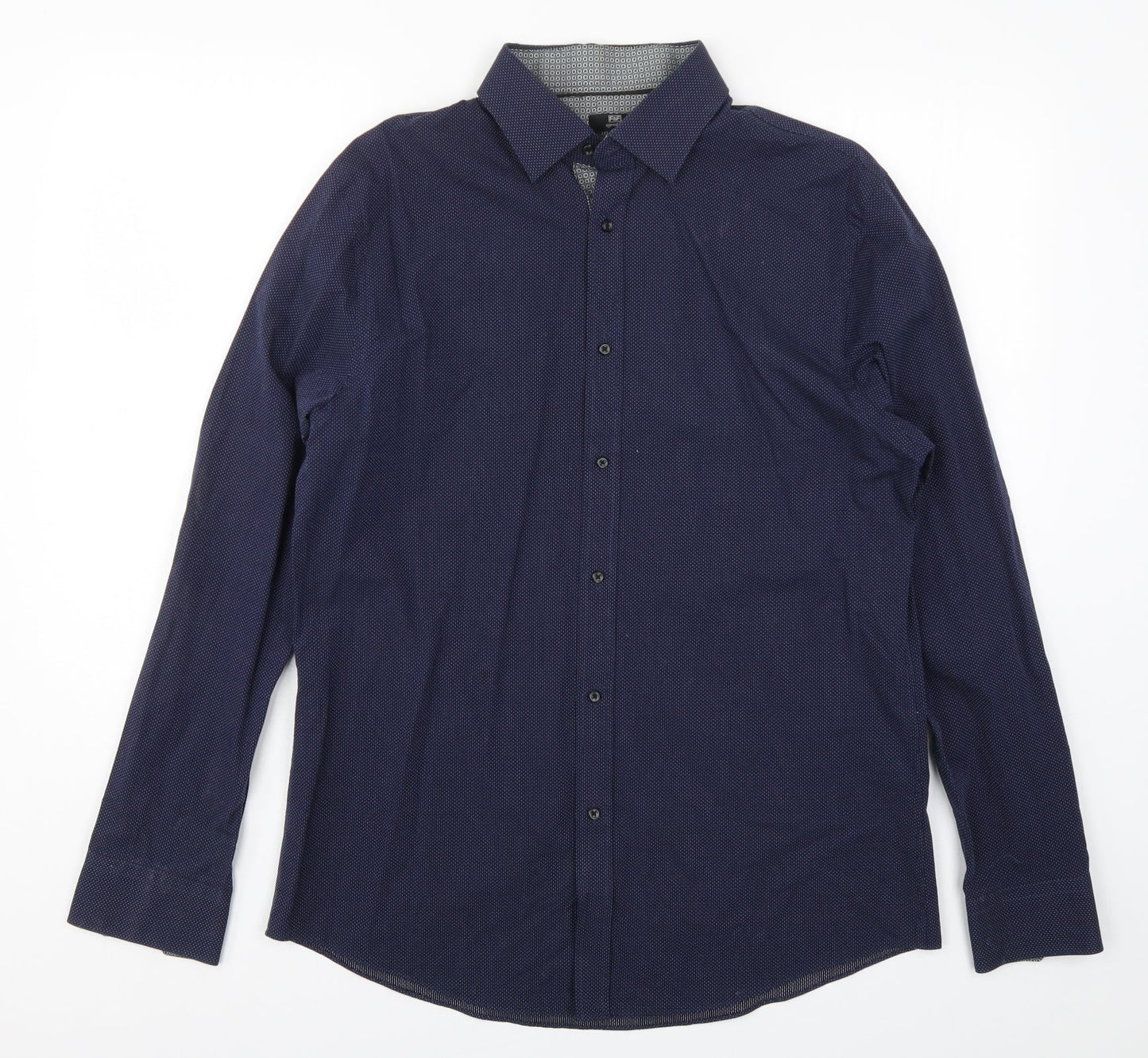 F&F Mens Blue Polka Dot   Button-Up Size 16