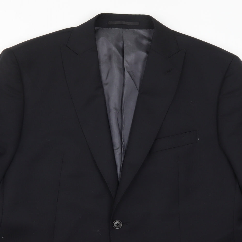 AR Red Mens Black Striped  Jacket Suit Jacket Size 44