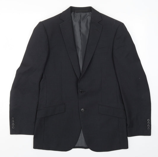 Marks and Spencer Mens Grey Striped  Jacket Suit Jacket Size 38