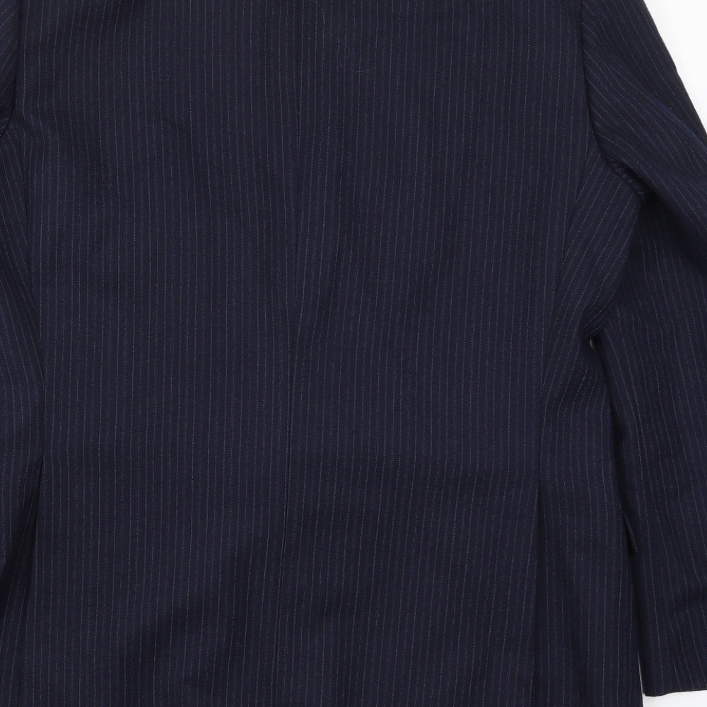 St Michael Mens Blue Striped  Jacket Suit Jacket Size 42