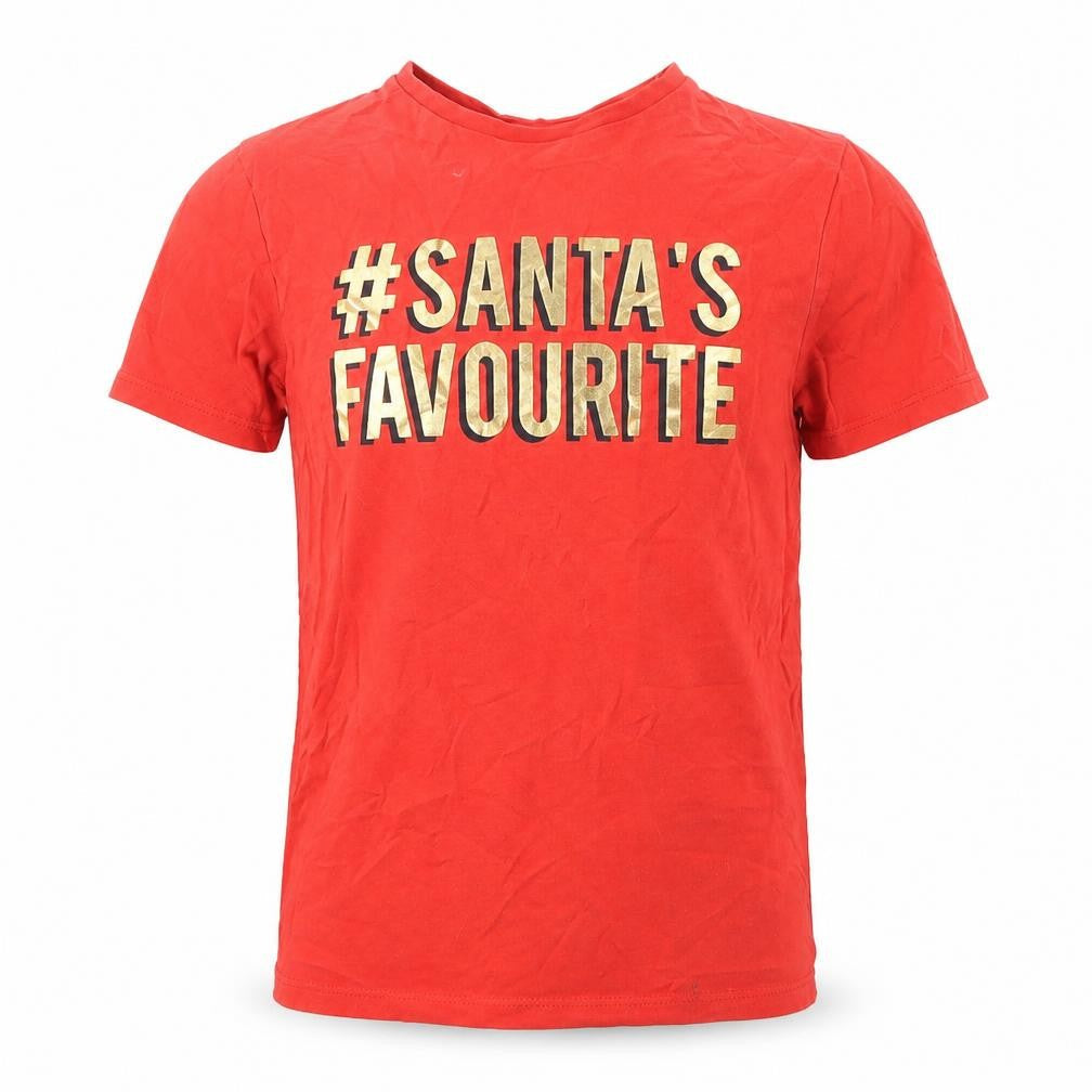 George Boys Red   Basic T-Shirt Size 7-8 Years  - Santa's Favourite