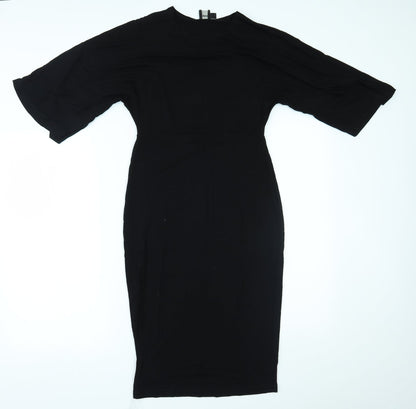 Additional front view of ASOS women’s black fit & flare, size UK 8