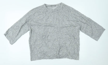 Zara Womens Grey   Basic Blouse Size L