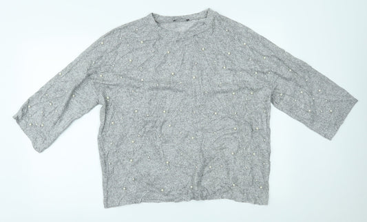 Zara Womens Grey   Basic Blouse Size L