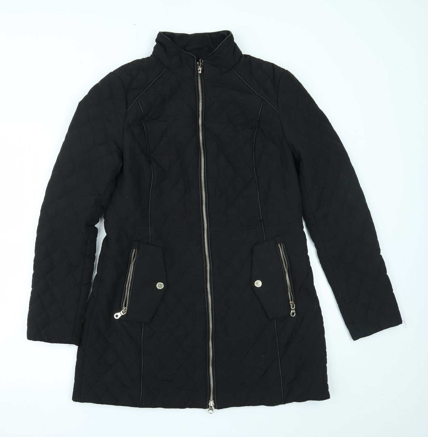 Preworn Womens Black   Overcoat Coat Size 10