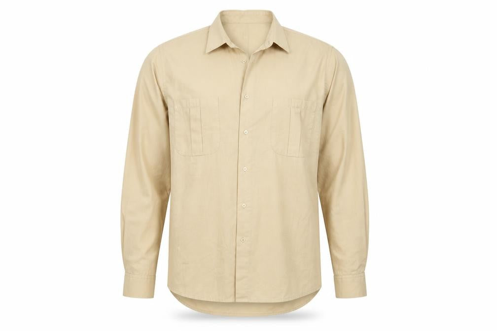 htex Mens Beige    Button-Up Size L