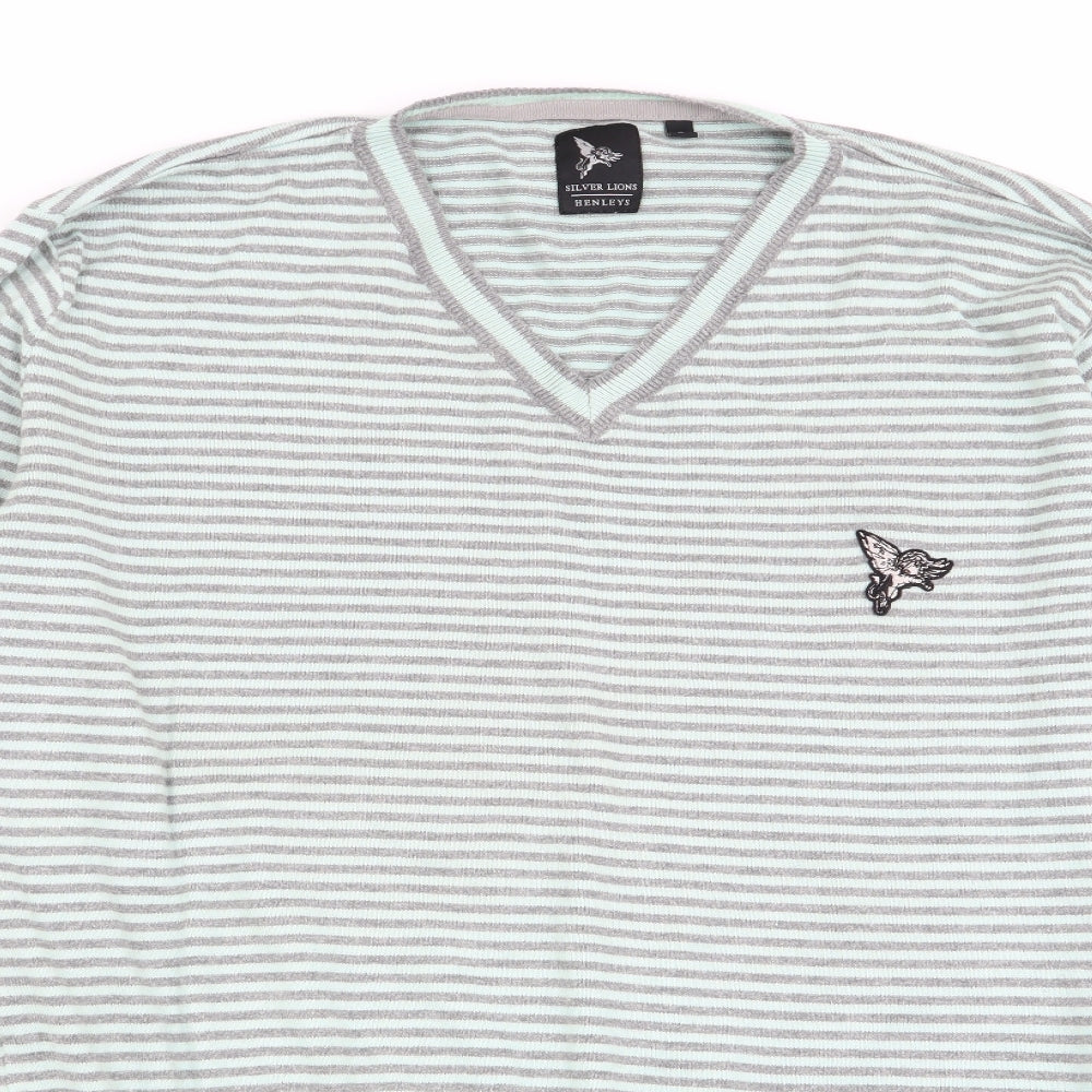 silver lions Mens Multicoloured Striped  Pullover Jumper Size S