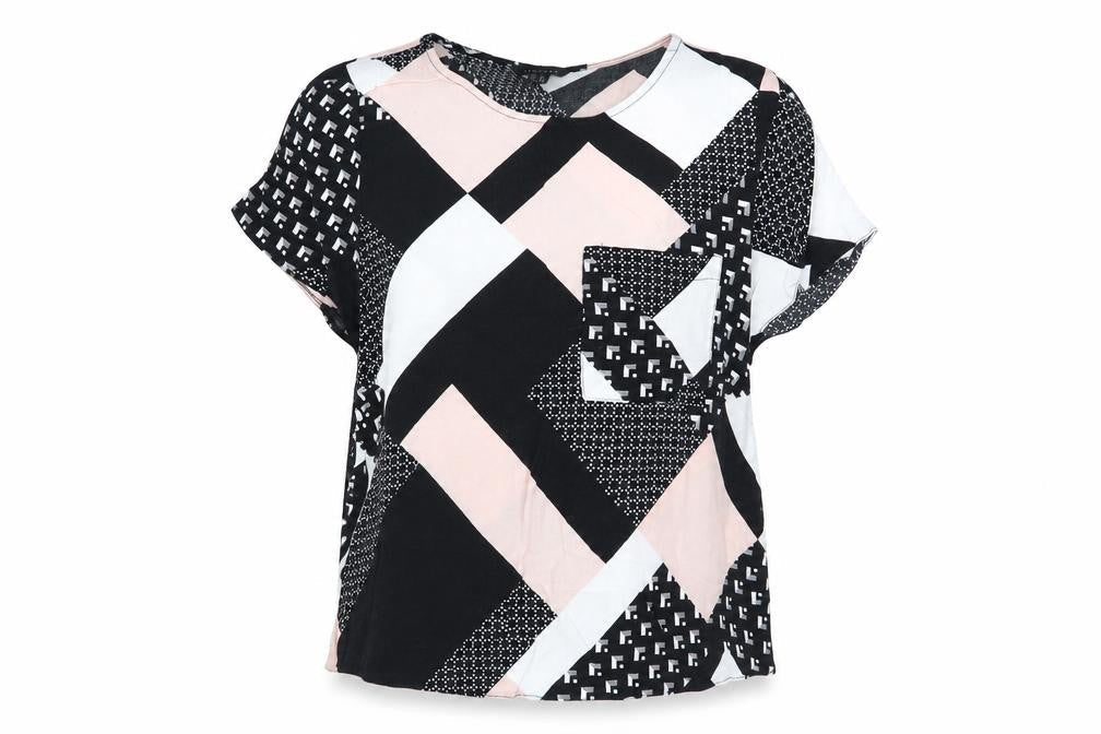 New Look Womens Multicoloured Geometric  Basic Blouse Size 10