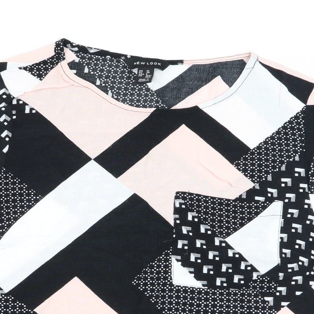 New Look Womens Multicoloured Geometric  Basic Blouse Size 10