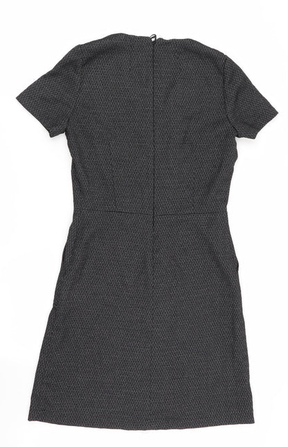 Next Womens Black Geometric  Fit & Flare  Size 8