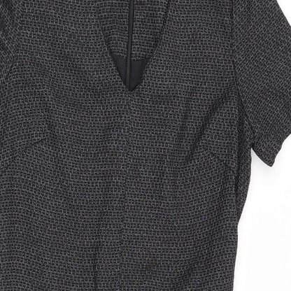 Next Womens Black Geometric  Fit & Flare  Size 8
