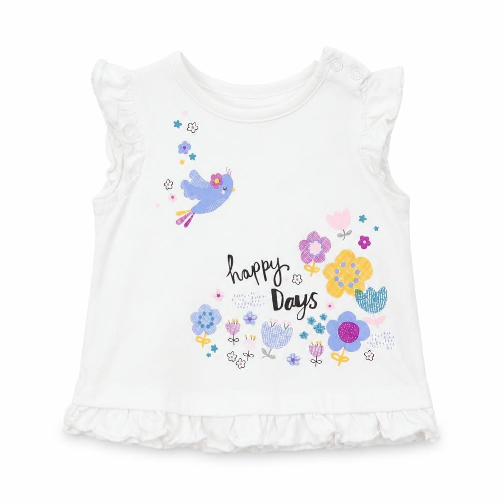 Nutmeg Girls White   Basic Tank Size 3-6 Months