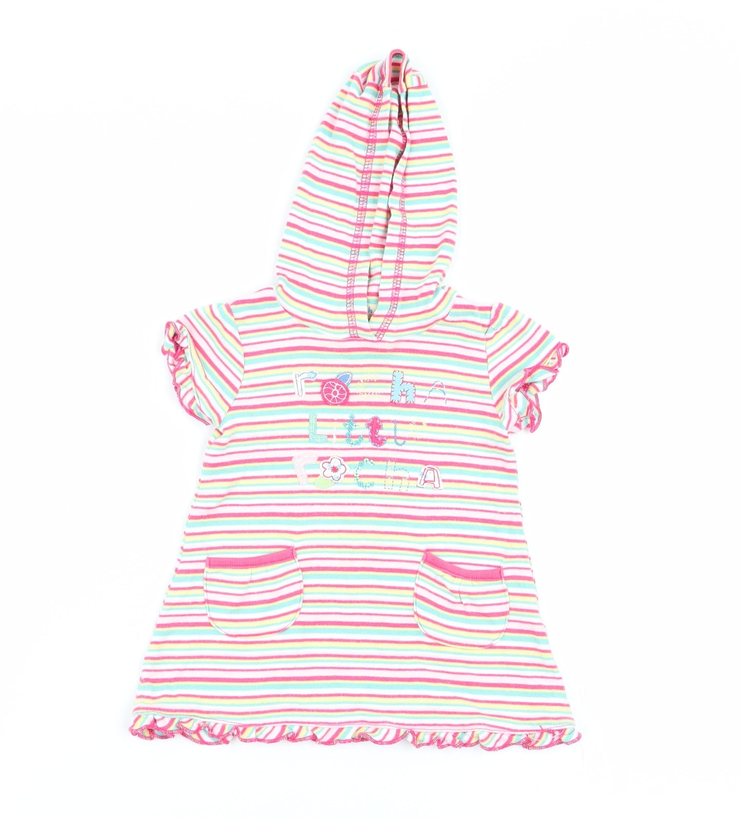 Debenhams Girls Multicoloured Striped  Jumper Dress  Size 3-6 Months