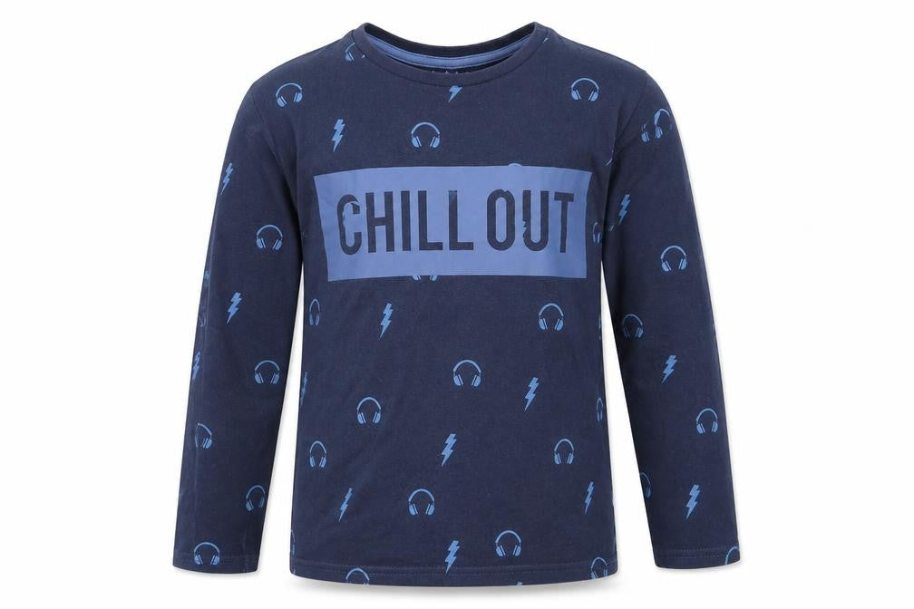 bluezoo Boys Blue Geometric   Pyjama Top Size 7-8 Years