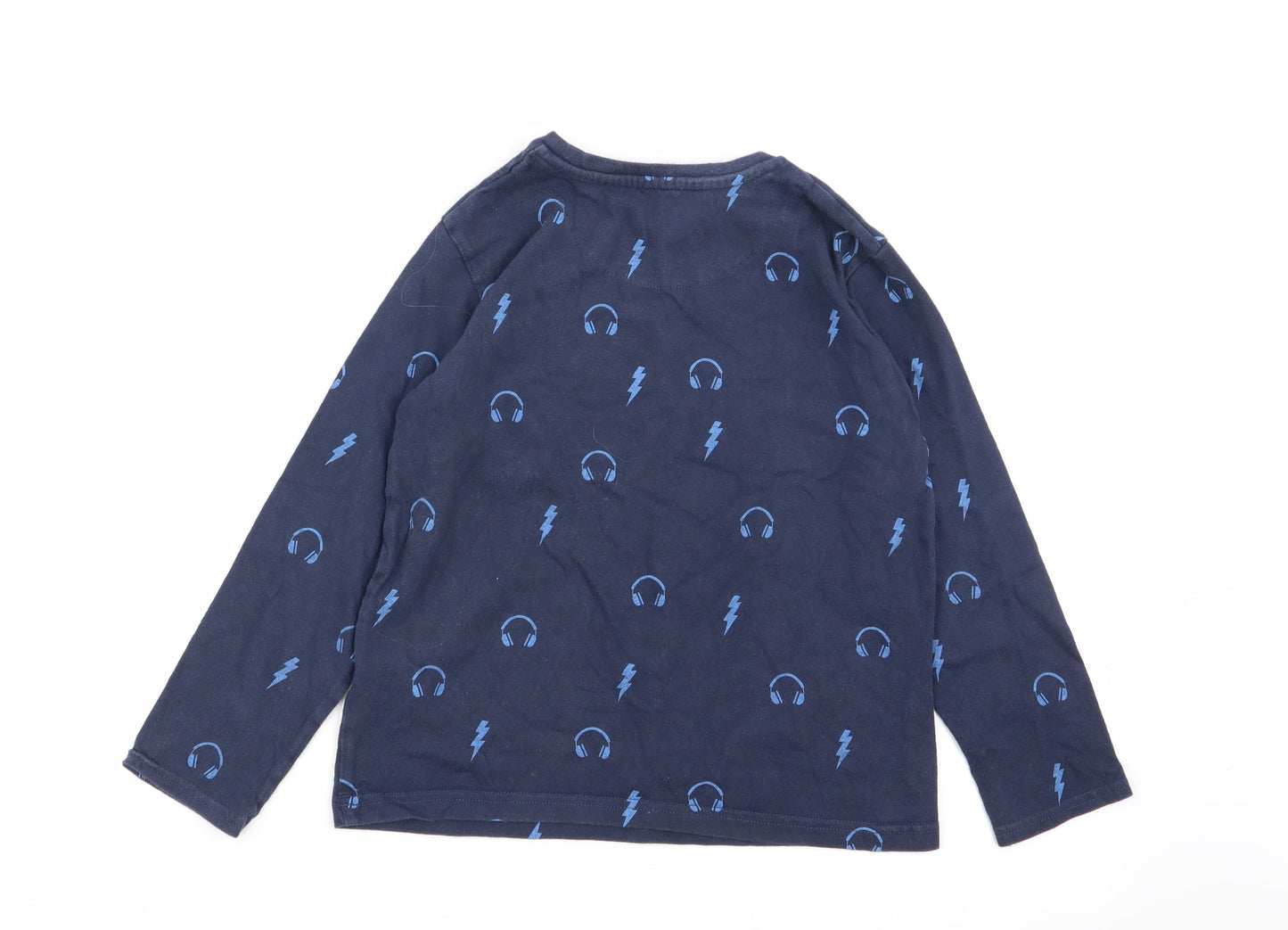 bluezoo Boys Blue Geometric   Pyjama Top Size 7-8 Years