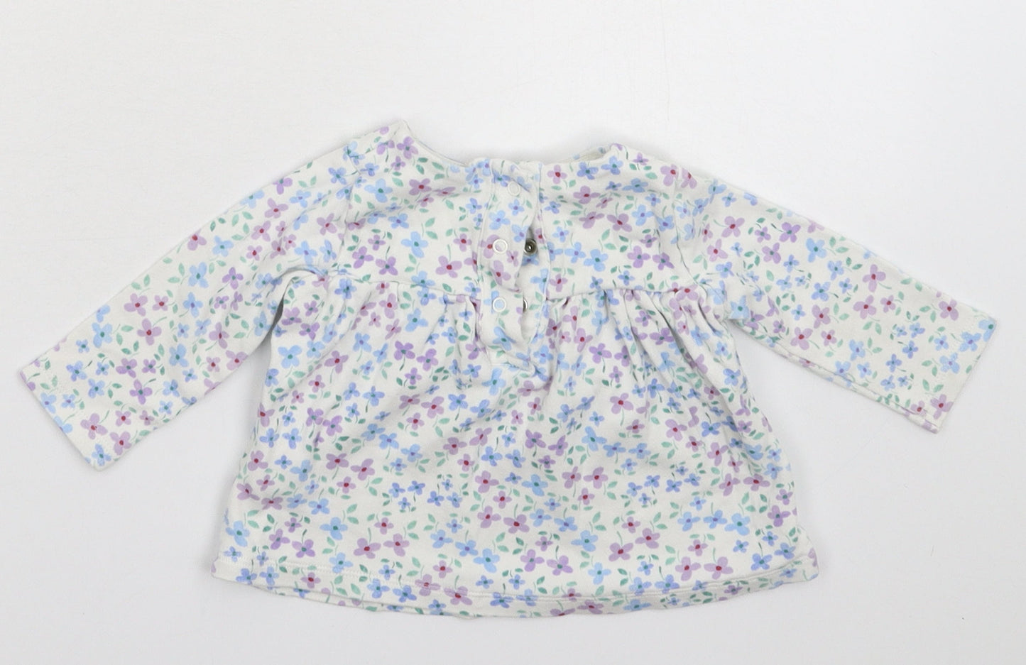 Marks and Spencer Girls White Floral  Fit & Flare  Size 6-9 Months