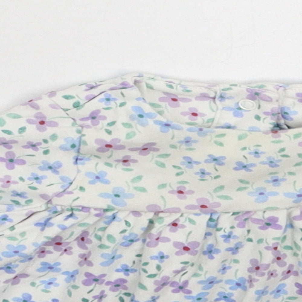 Marks and Spencer Girls White Floral  Fit & Flare  Size 6-9 Months