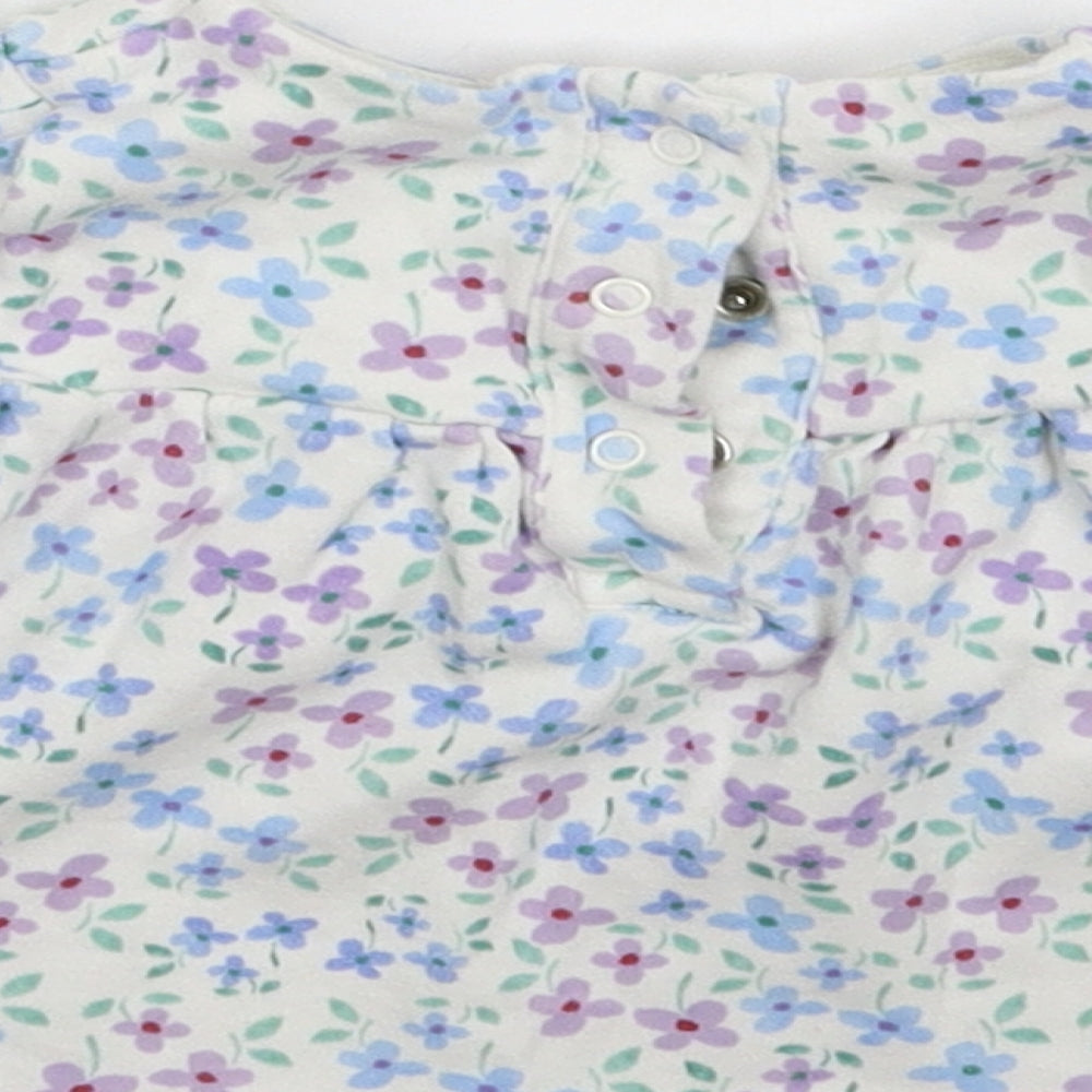 Marks and Spencer Girls White Floral  Fit & Flare  Size 6-9 Months